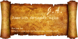 Jamrich Artemíszia névjegykártya